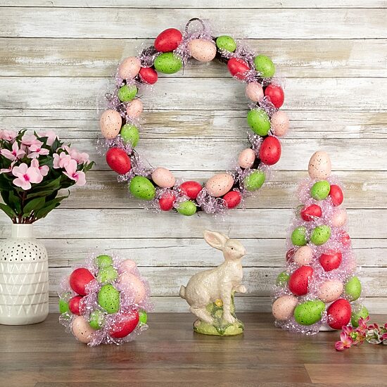 Northlight Speckled Egg Tree Ball And 3-pc. Wreath