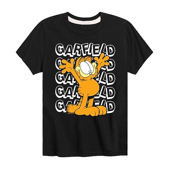 Happy Little & Big Kid Boys Crew Neck Short Sleeve Regular Fit Garfield Graphic T-Shirt