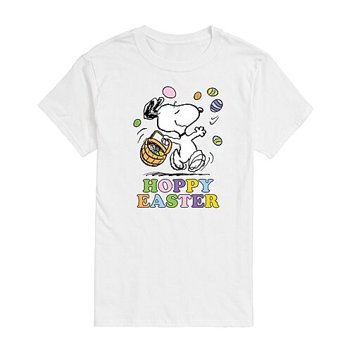 Mens Short Sleeve Peanuts Easter Graphic T-Shirt, Large, White