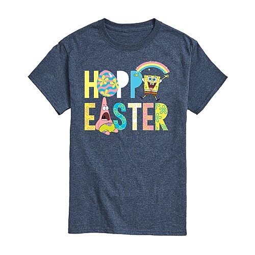 Mens Short Sleeve Easter Spongebob Graphic T-Shirt, X-large, Blue