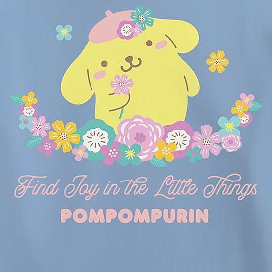 Pompompurri Boyfriend Tee Womens Juniors Crew Neck Short Sleeve Regular Fit Hello Kitty Graphic T-Shirt