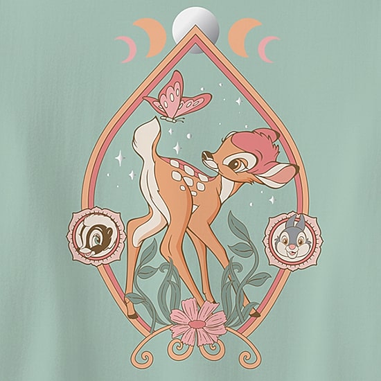 Bambi Baby Tee Womens Crew Neck Short Sleeve Regular Fit Bambi Graphic T-Shirt
