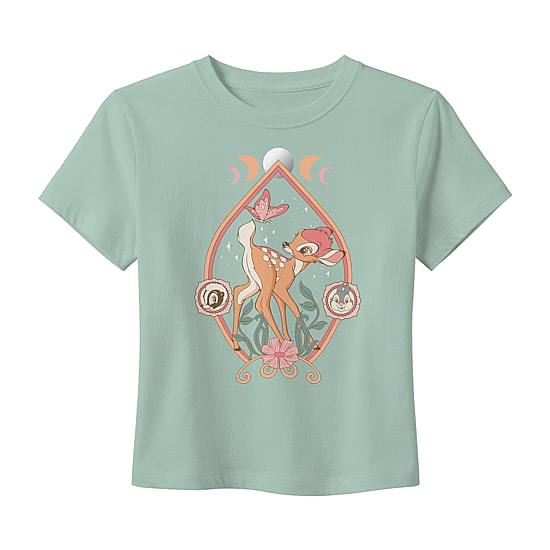 Bambi Baby Tee Womens Crew Neck Short Sleeve Regular Fit Bambi Graphic T-Shirt