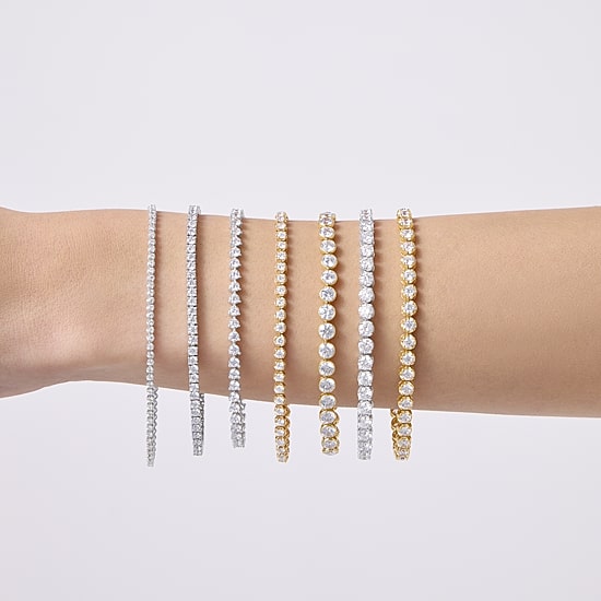 (F / Si2) Womens 10 Ct.T.W. Lab Grown White Diamond 10K Gold 7 Inch Tennis Bracelet