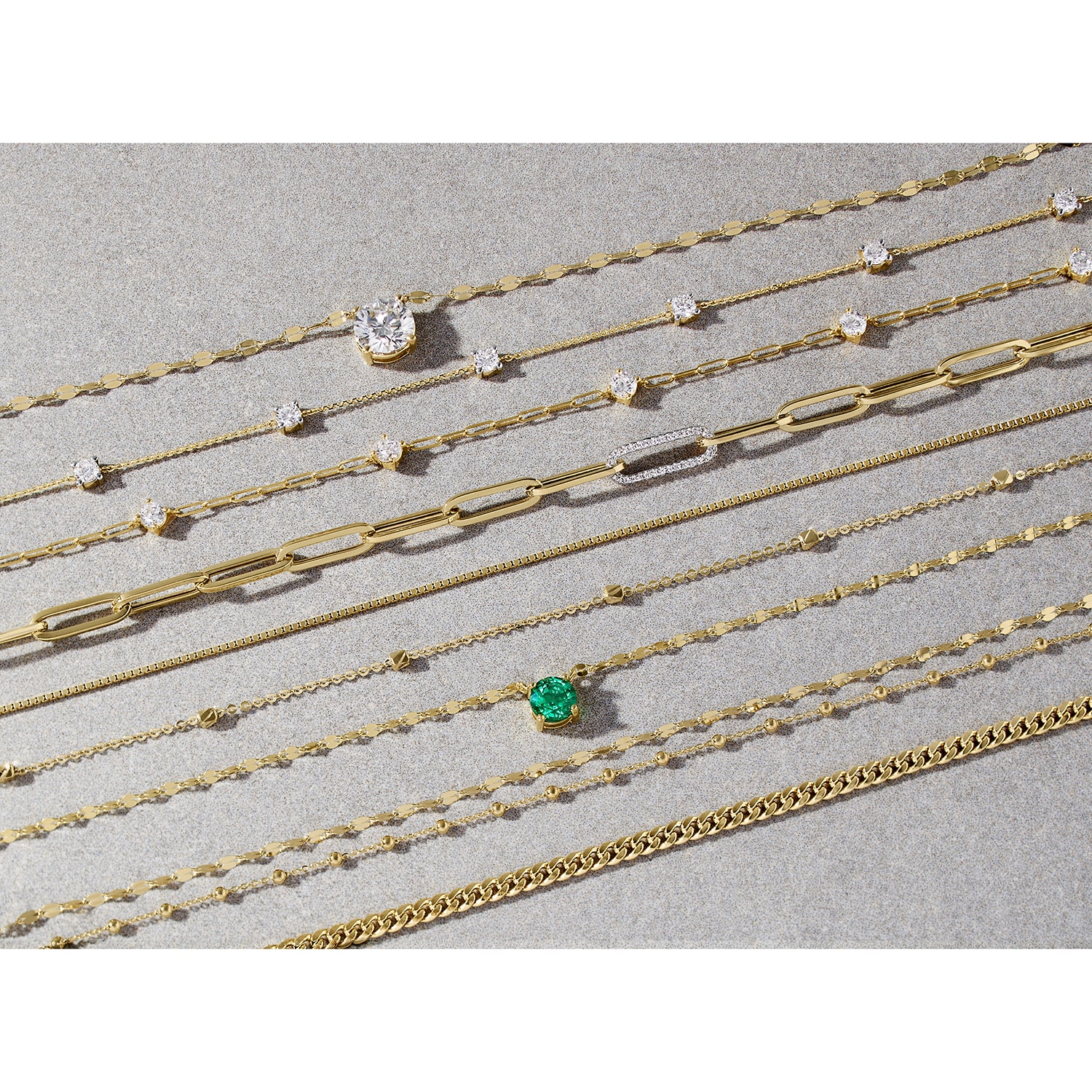 Diamond Addiction (G-H / Si2-I1) Womens 10K Gold 19 1/2 Inch Link Chain Necklace