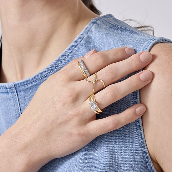 Diamond Addiction (E-F / Vs1-Vs2) Womens 2 CT. T.W. Lab Grown White Diamond 10K Gold Oval Cocktail Ring