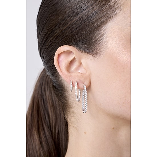 (H-I / I1) 2 CT. T.W. Lab Grown White Diamond 10K or 14K White or Yellow Gold 35mm Hoop Earrings