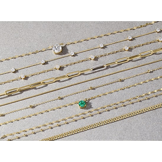 Diamond Addiction (G-H / Si2-I1) Womens 1/10 CT. T.W. Lab Grown White Diamond 10K Gold Paperclip 18 Inch Pendant Necklace