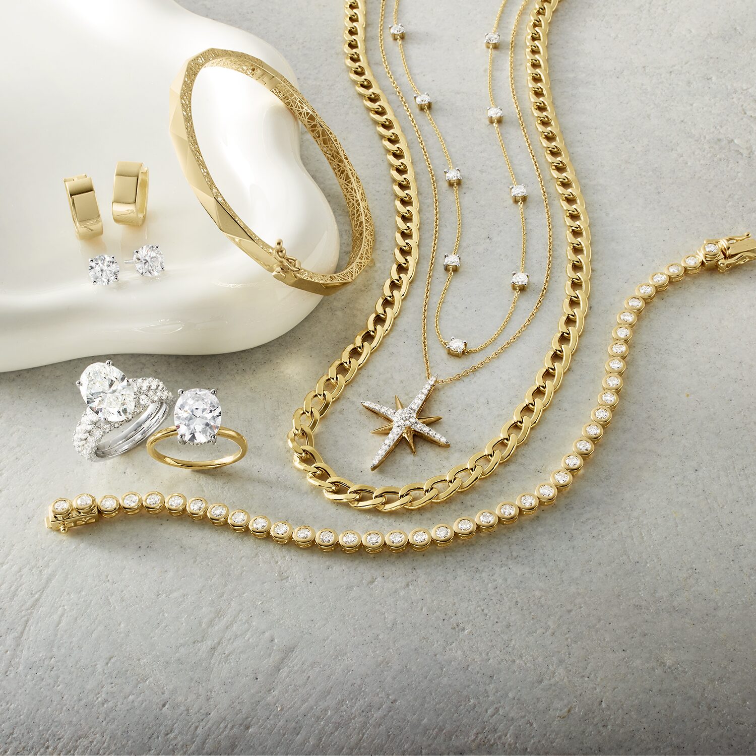 Diamond Addiction (G-H, Si2-I1) Womens 4 CT. T.W. Lab Grown White Diamond 14K Gold Over Silver 7.25 Inch Tennis Bracelet
