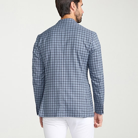 IBIZA AZURE Mens Plaid Slim Fit Sport Coat