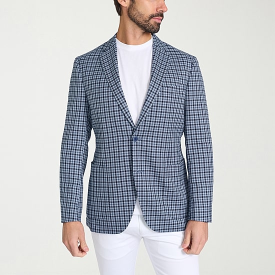 IBIZA AZURE Mens Plaid Slim Fit Sport Coat