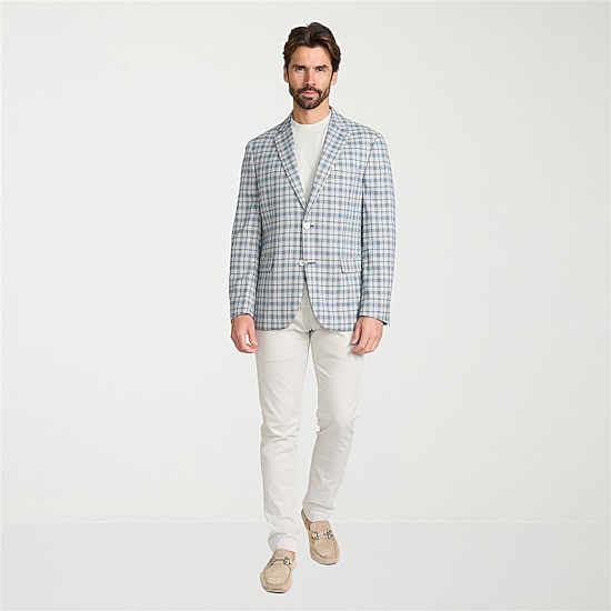 IBIZA AZURE Mens Windowpane Modern Fit Sport Coat