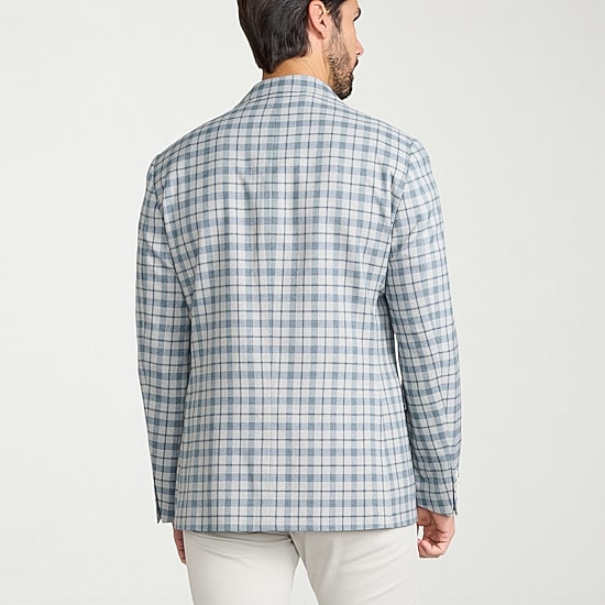 IBIZA AZURE Mens Windowpane Modern Fit Sport Coat