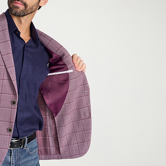 IBIZA AZURE Mens Windowpane Slim Fit Sport Coat