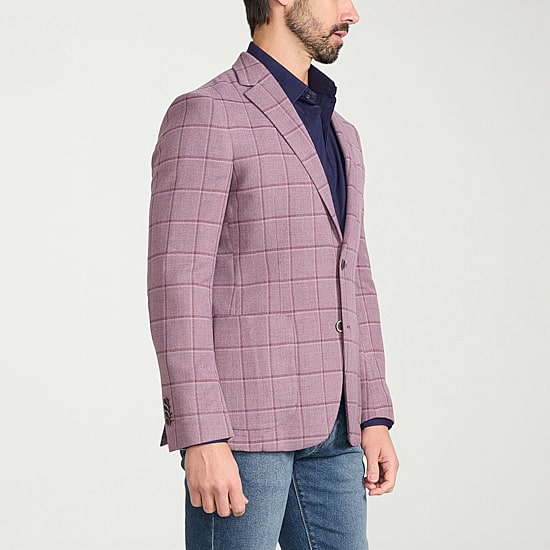 IBIZA AZURE Mens Windowpane Slim Fit Sport Coat