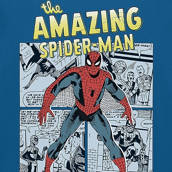 Mens Crew Neck Short Sleeve Classic Fit Spiderman Big and Tall Graphic T-Shirt
