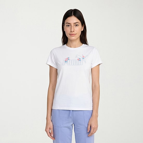 PUMA Womens Crew Neck Short Sleeve Relaxed Fit Graphic T-Shirt