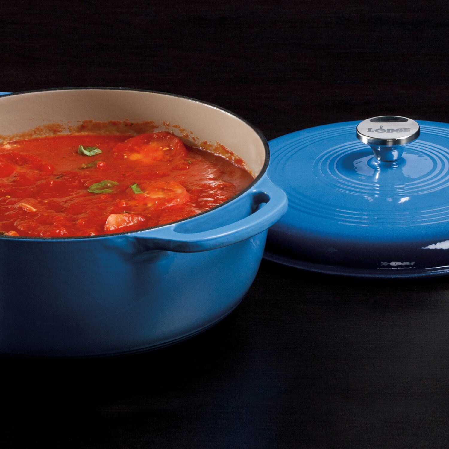 Lodge Cookware 1/2 Qt Enameled Cast Iron Dutch Oven