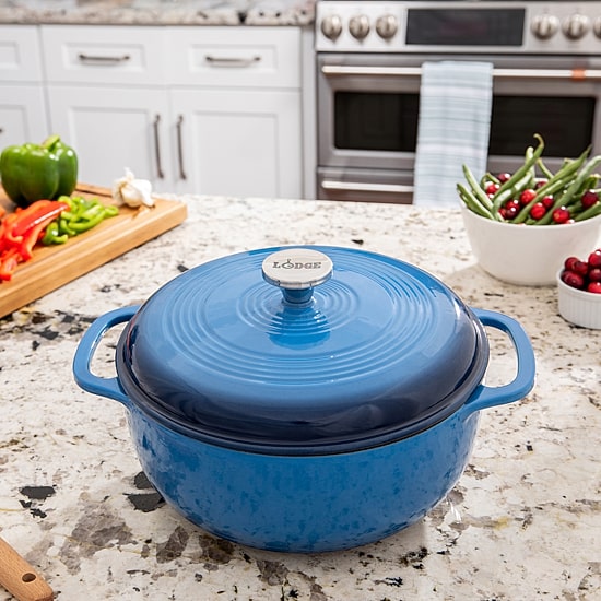 Lodge Cookware 4 1/2 Qt Enameled Cast Iron Dutch Oven