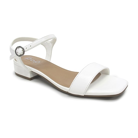 Pop Blaira Womens Square Open Toe Flat Heel Pumps