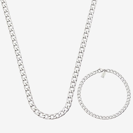 J.P. Army Chain Necklace & Bracelet Mens Stainless Steel 2-pc. Jewelry Set