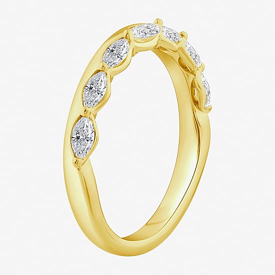 (F / Vs2) Womens 1/2 CT. T.W. Lab Grown White Diamond 10K Gold Anniversary Band