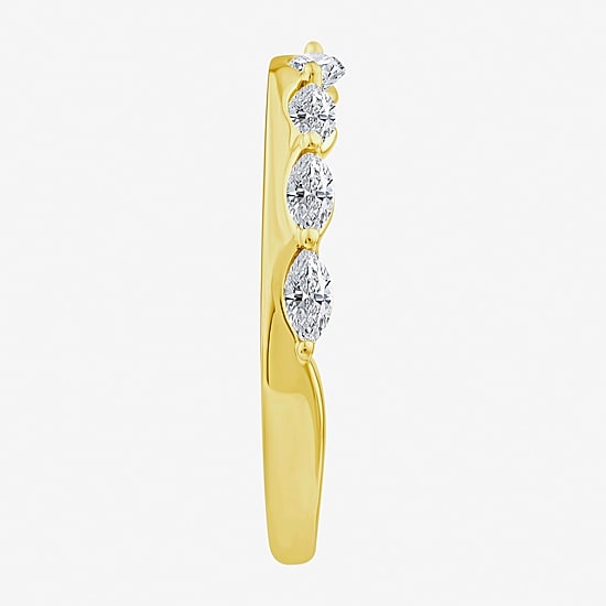 (F / Vs2) Womens 1/2 CT. T.W. Lab Grown White Diamond 10K Gold Anniversary Band