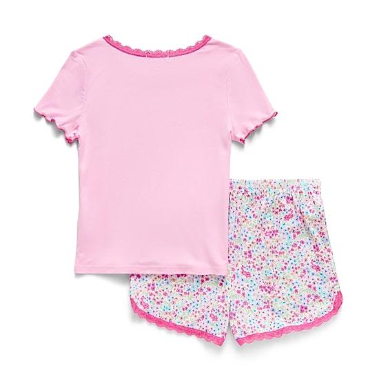 Btween Little & Big Kid Girls Round Neck Short Sleeve 2-pc. Pajama Set