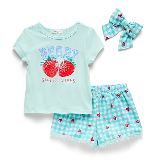 Btween Toddler Girls Round Neck Short Sleeve 2-pc. Pajama Set