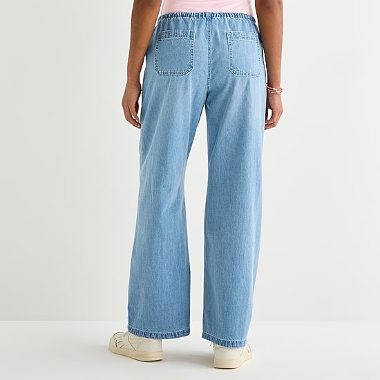 Forever 21 Womens Juniors Straight Mid Rise Pull-On Pant