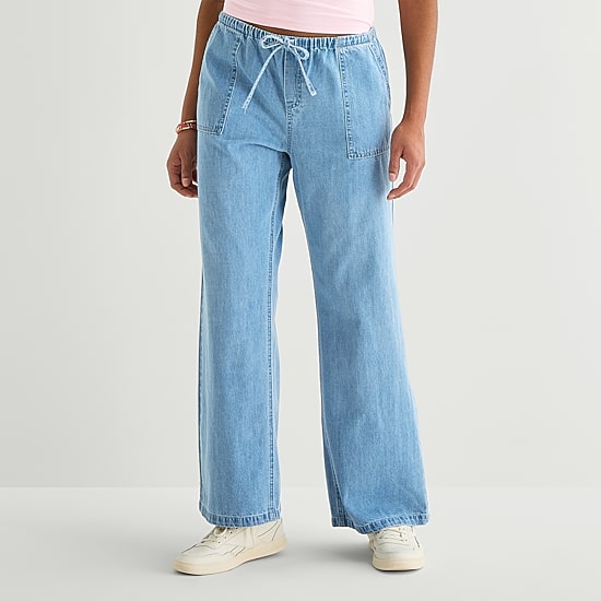 Forever 21 Womens Juniors Straight Mid Rise Pull-On Pant