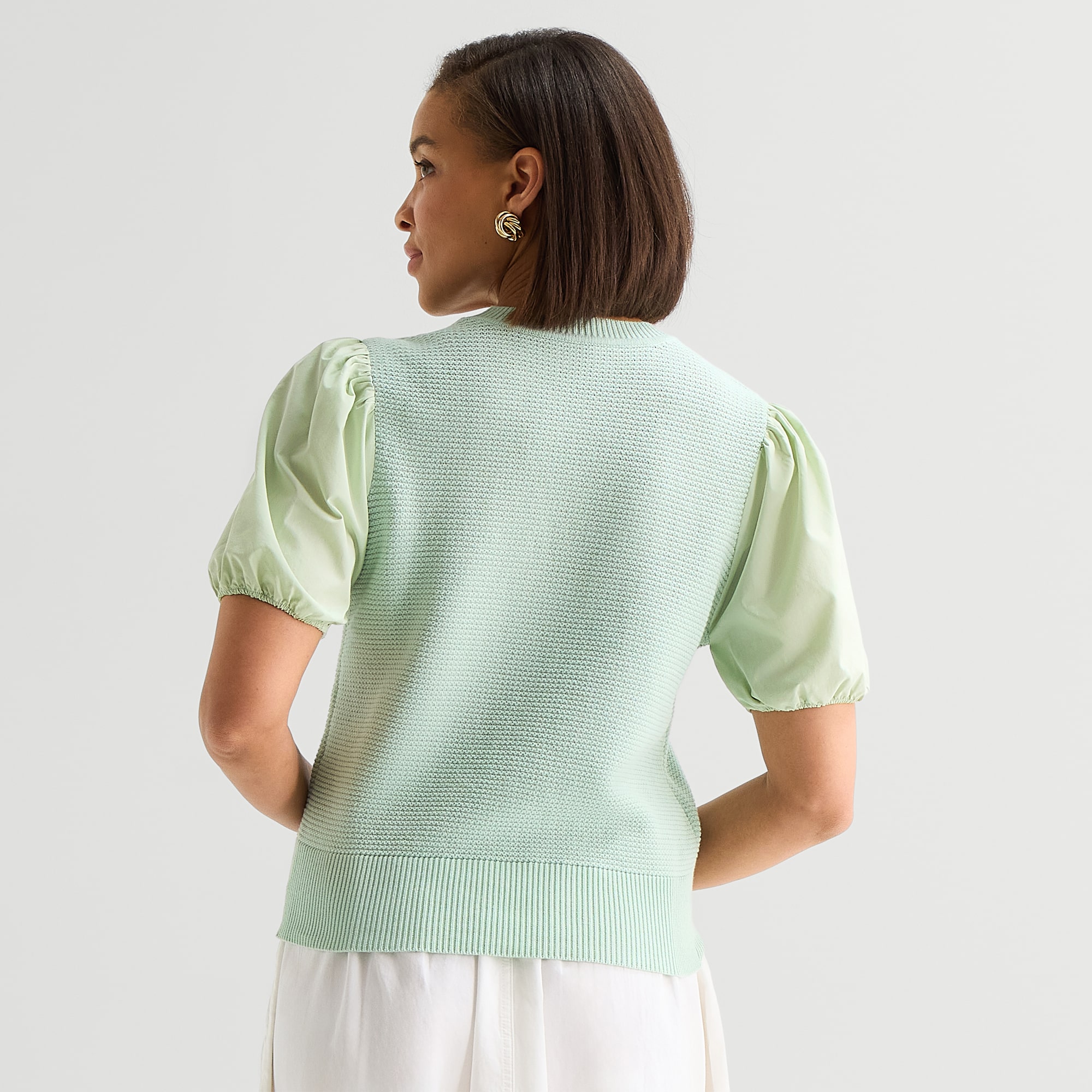 Liz Claiborne Womens Crew Neck Short Sleeve Pullover Sweater