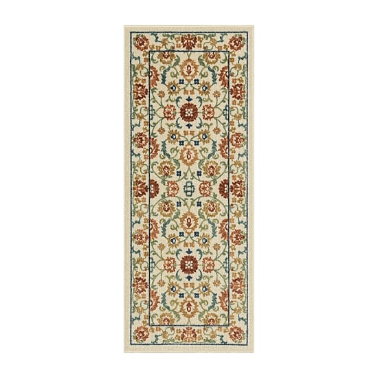Maples Persian Tan Floral Indoor Rectangular Runner