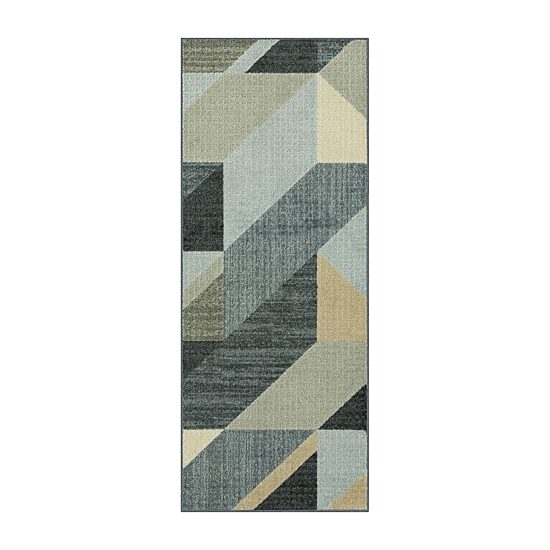 Maples Blue Geo Indoor Rectangular Runner