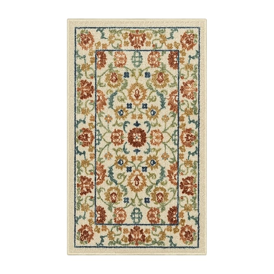 Maples Persian Tan Floral Indoor Rectangular Accent Rug