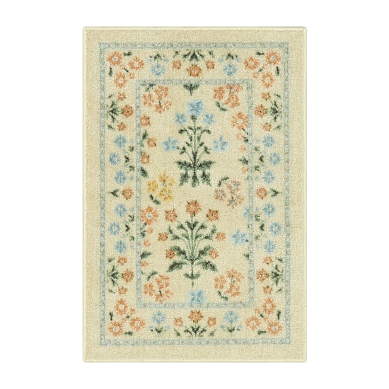 Maples Multi Floral Ivory Indoor Rectangular Accent Rug