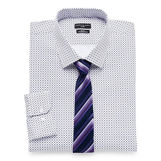 Shaquille O'Neal XLG™ Big And Tall Mens Button Down Dress Shirt + Tie Set