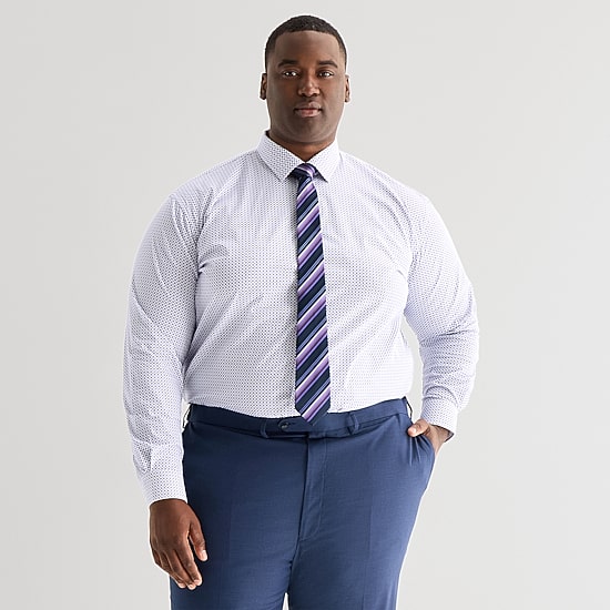 Shaquille O'Neal XLG™ Big And Tall Mens Button Down Dress Shirt + Tie Set