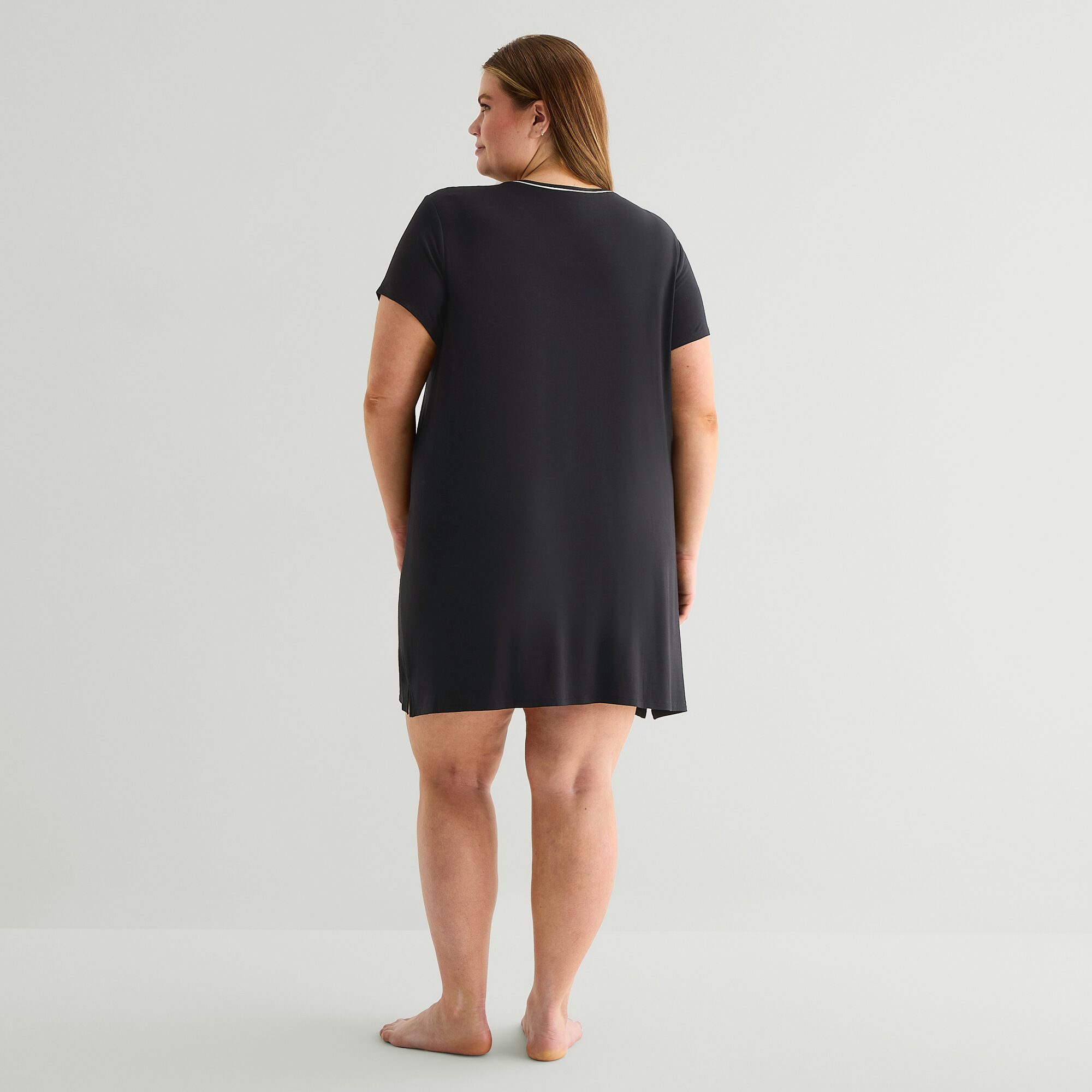 Liz Claiborne Cool and Calm Womens Plus Short Sleeve Crew Neck Nightshirt