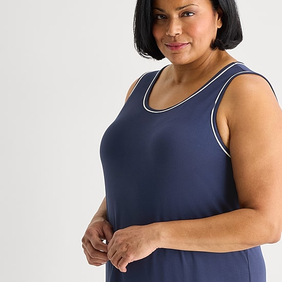 Liz Claiborne Cool and Calm Womens Plus Sleeveless Crew Neck Nightshirt