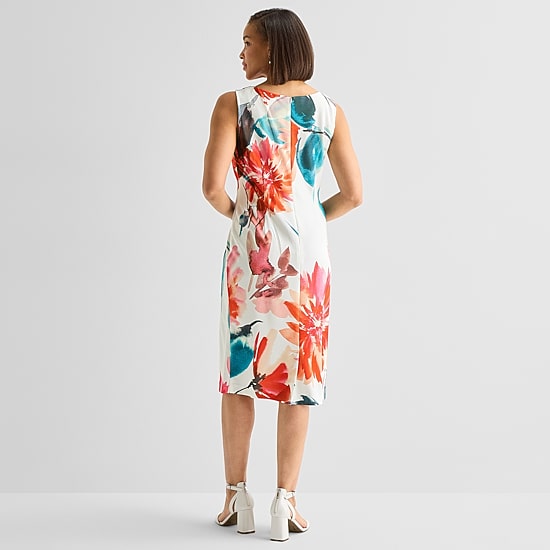 Maya Brooke Womens Floral Jacket Dress
