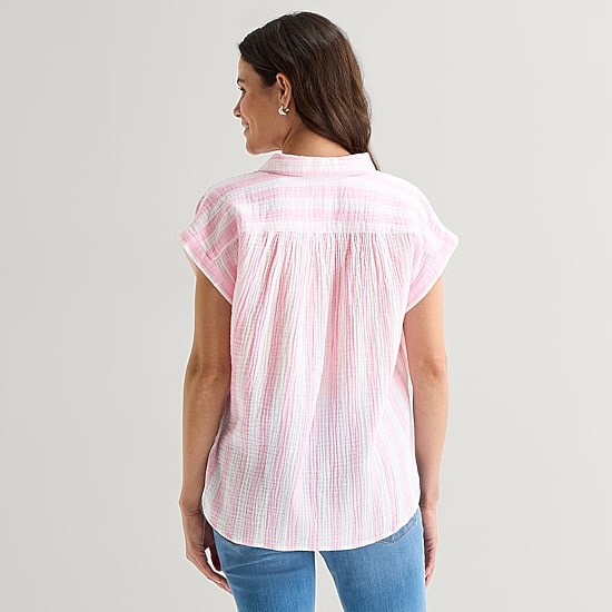 St. John's Bay Womens Tall Short Sleeve Blouse
