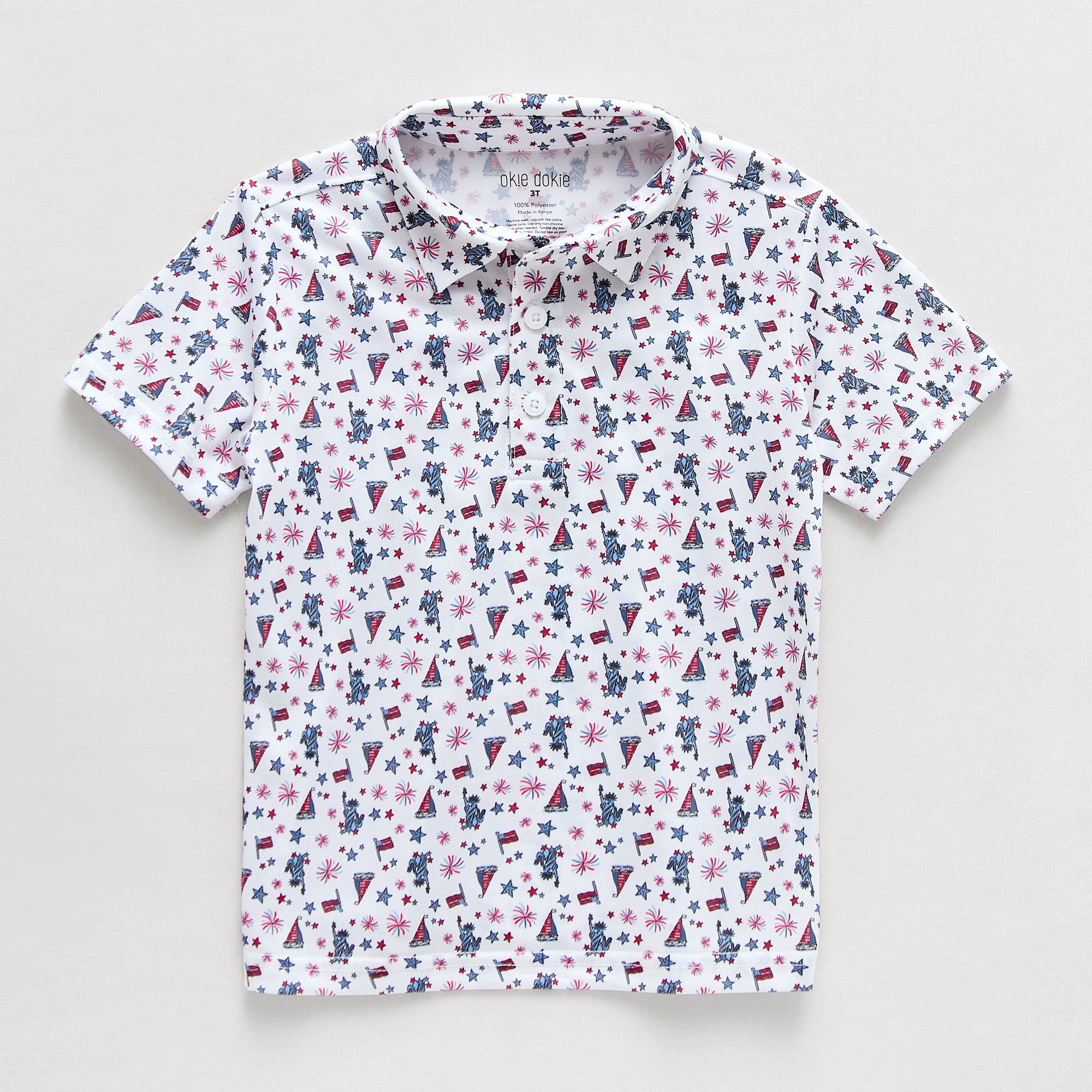 Okie Dokie Toddler & Little Boys Short Sleeve Regular Fit Moisture Wicking Polo Shirt