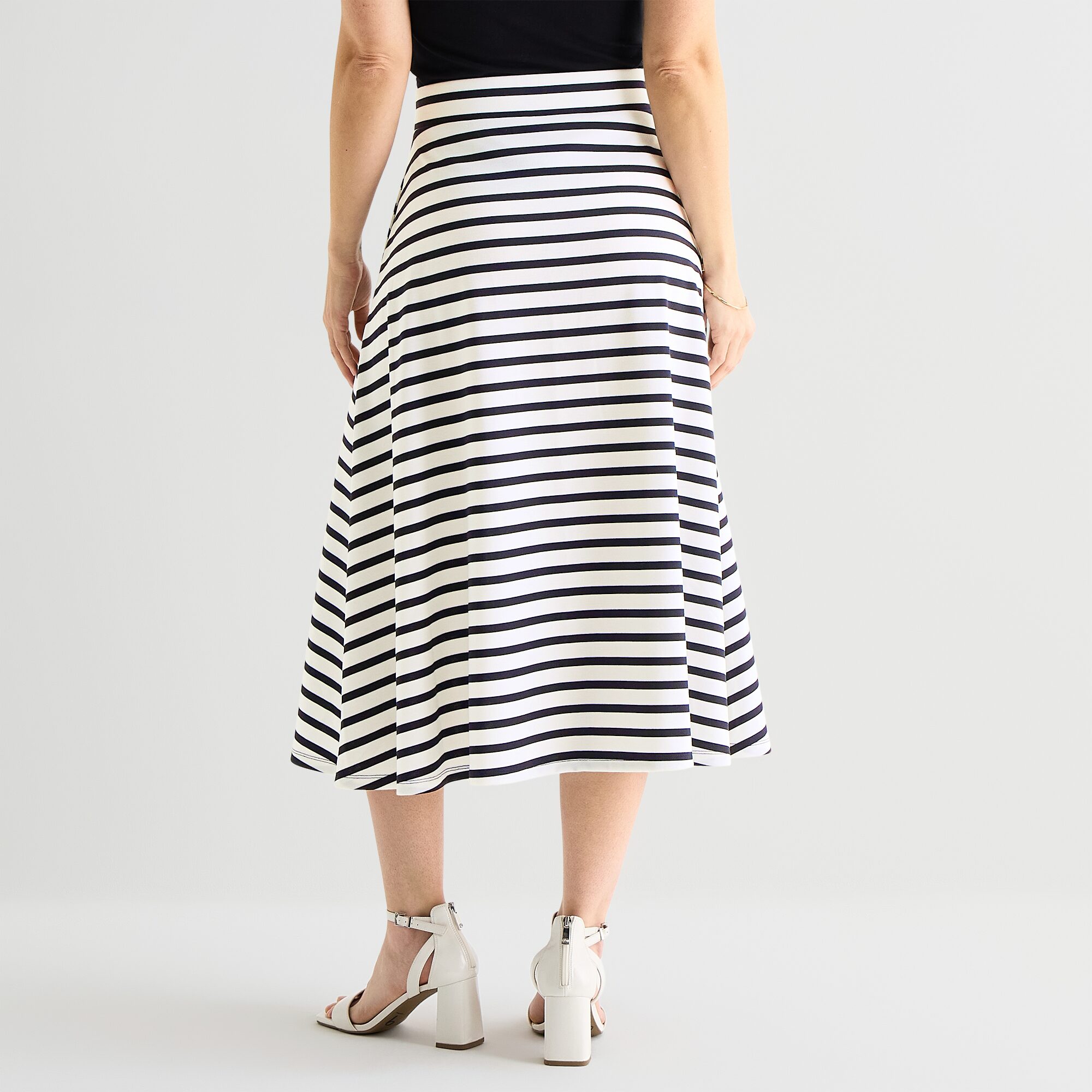 Liz Claiborne Womens Mid Rise Midi A-Line Skirt