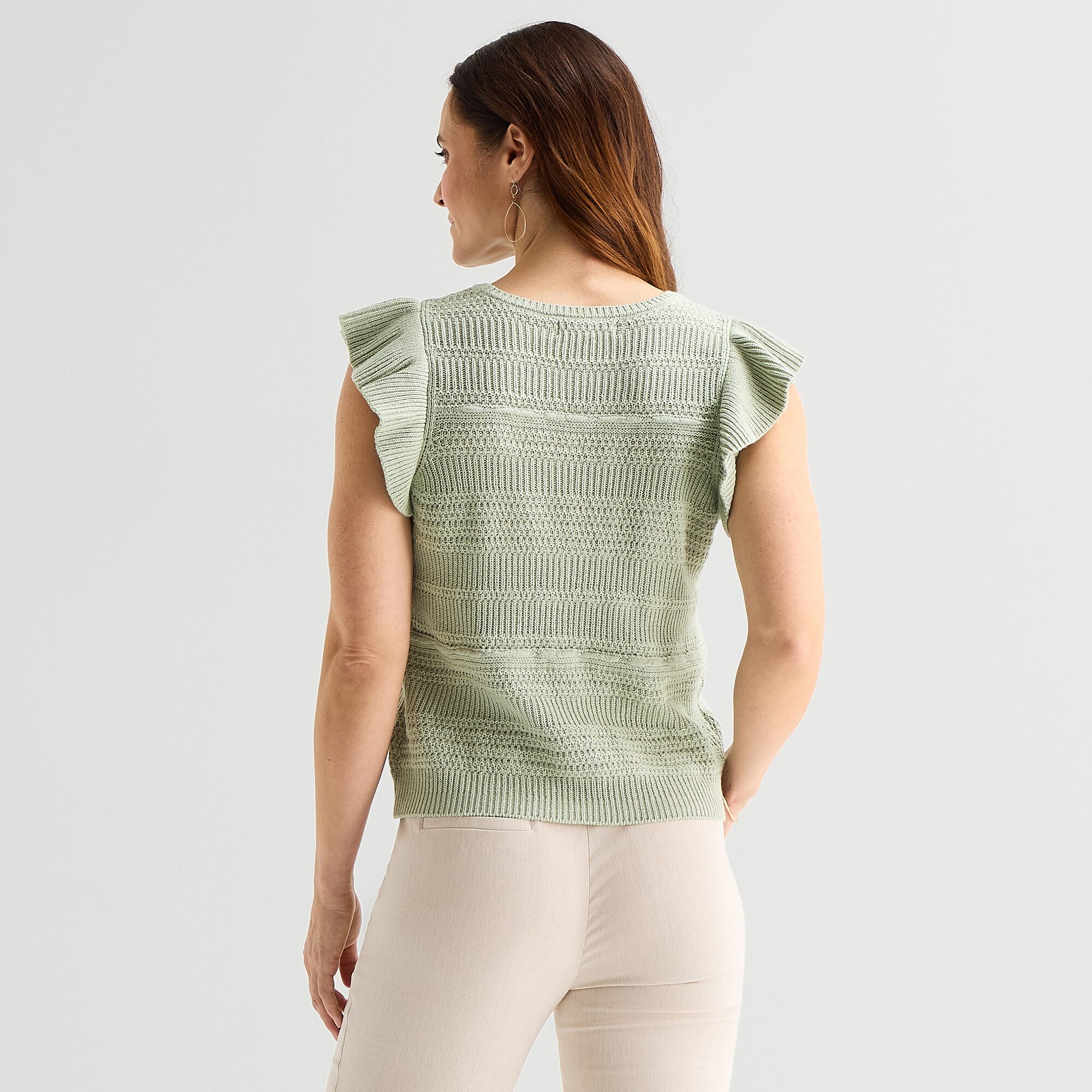 Liz Claiborne Womens Crew Neck Short Sleeve Pullover Sweater