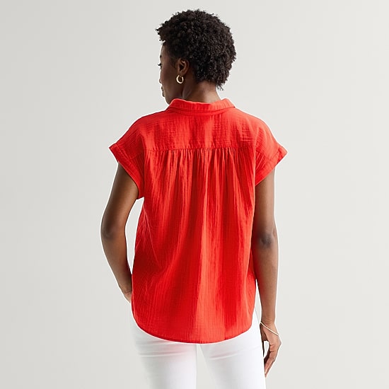 St. John's Bay Womens Short Sleeve Blouse