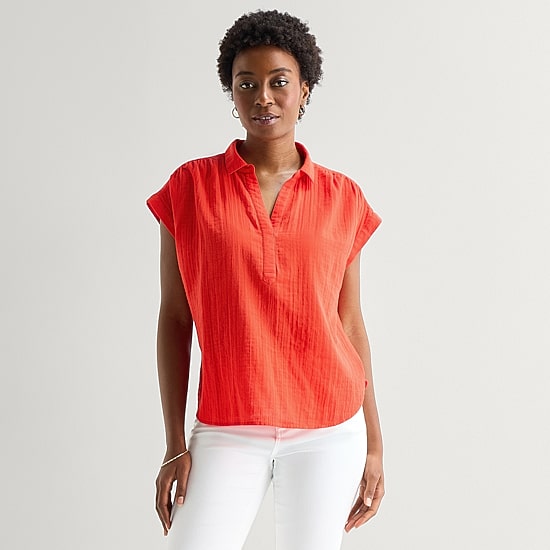 St. John's Bay Womens Short Sleeve Blouse