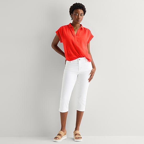 St. John's Bay Womens Short Sleeve Blouse