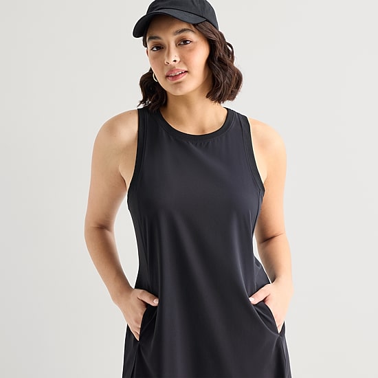 Stylus Easy Tank Womens Crew Neck Sleeveless Maxi Dress