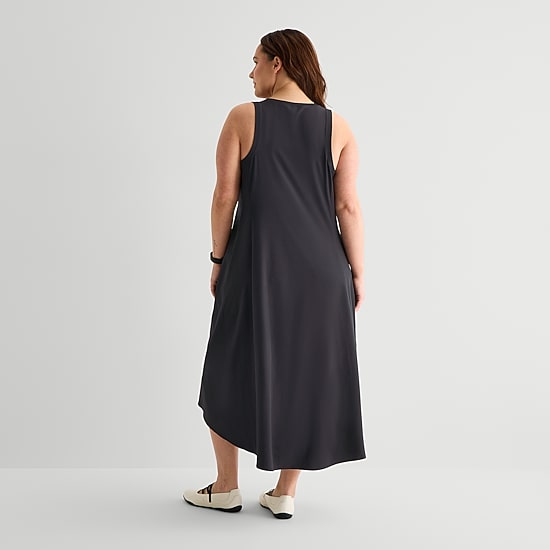 Stylus Easy Tank Womens Plus Crew Neck Sleeveless Maxi Dress